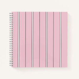 Weiches Rosa Vertikalstreifenmuster Minimal Notizbuch
