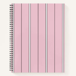 Weiches Rosa Vertikalstreifenmuster Minimal Notizbuch
