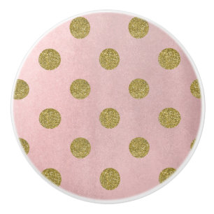 Weiches Rosenrosa Gold Glitter Glamour Punkte Chic Keramikknauf