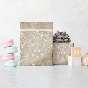 Weiches Sand Beige Creme Glitter Muster Geschenkpapier