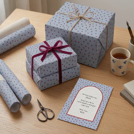 Weiches Schieferblaues Beeren-Polka-Punkt-Geschenk Geschenkpapier