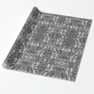 Weiches schwarzes Damast-Gotik-Kunstwerk Geschenkpapier