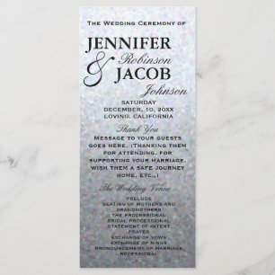 Weiches silbernes Pastellhochzeits-Programm Programm