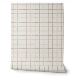 Weiches Taupe-Wasserfarbe-Fensterpaneel-Karo-Muste Tapete
