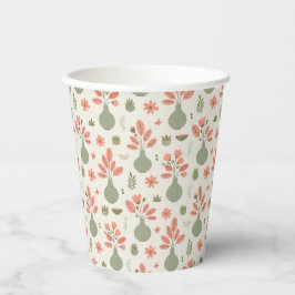 Weiches Vase-Muster — Blush-Stil Pappbecher