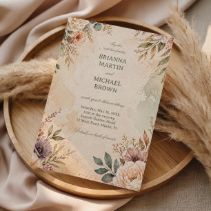 Weiches Vintage-Blumenmuster Einladung