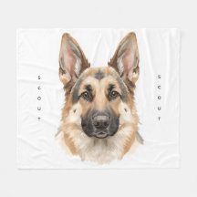 Weiches Wasserfarben-Deutsch-Schäferhund-Gesicht K