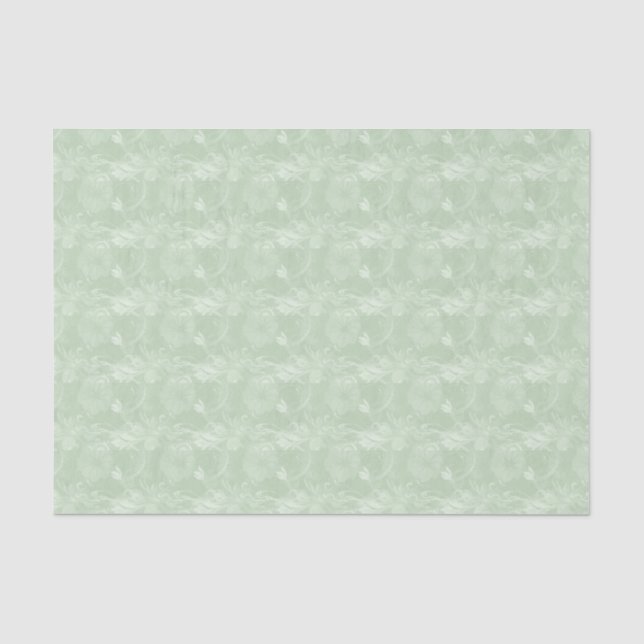 Weiches weises Grün-Blumenseidenpapier Seidenpapier (Vorderseite)