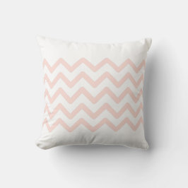 Weiches Weiß und Pastellrosa Zigzag-Muster Kissen