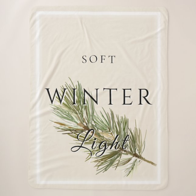Weiches Winterlicht mit Kiefernzweig Sherpadecke (Vorderseite)