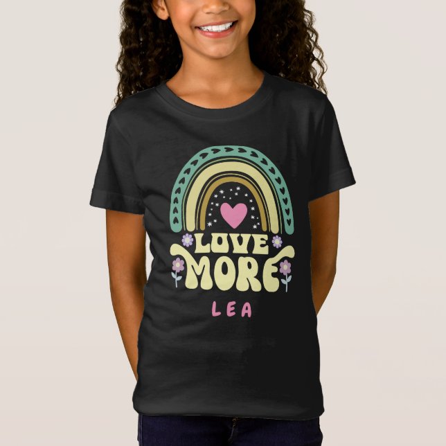 Weichgelbe Liebe mehr Regenbogen, Blume, Herzname T-Shirt (Vorderseite)