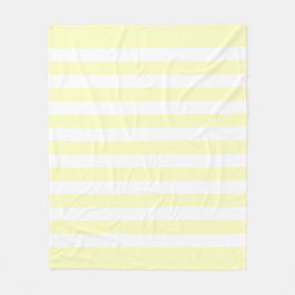 Weichgelbe Pastellfarben und weißes Linienmuster Fleecedecke