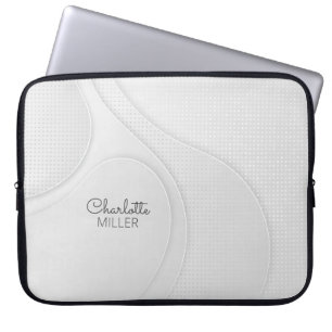 Weichgrau Abstrakte Waves Muster mit Individuelle  Laptopschutzhülle