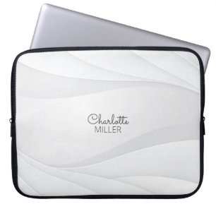 Weichgrau Abstrakte Waves Muster mit Individuelle  Laptopschutzhülle