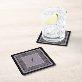 Weichgrau- und Lavendelblütendesign Rechteckiger Pappuntersetzer