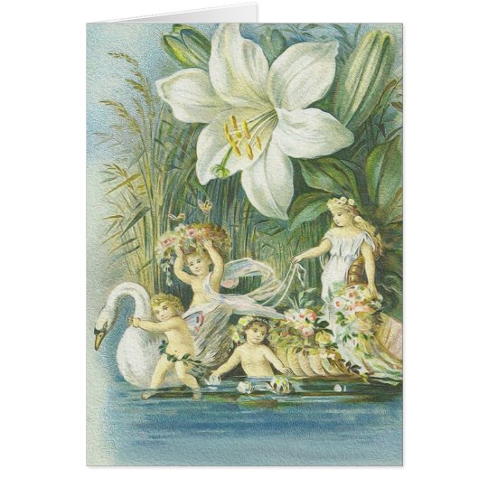 Weichheit - Feen, Schwan und Blume Karte