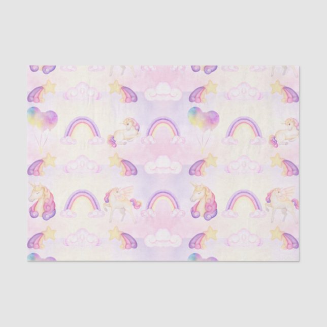 Weichpastellhörner und Regenbogen Seidenpapier (Vorderseite)