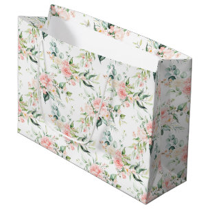Weichpastellmuster in Rosa Rose Blume Große Geschenktüte
