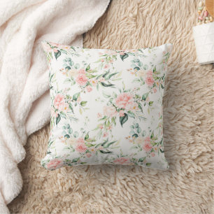 Weichpastellmuster in Rosa Rose Blume Kissen