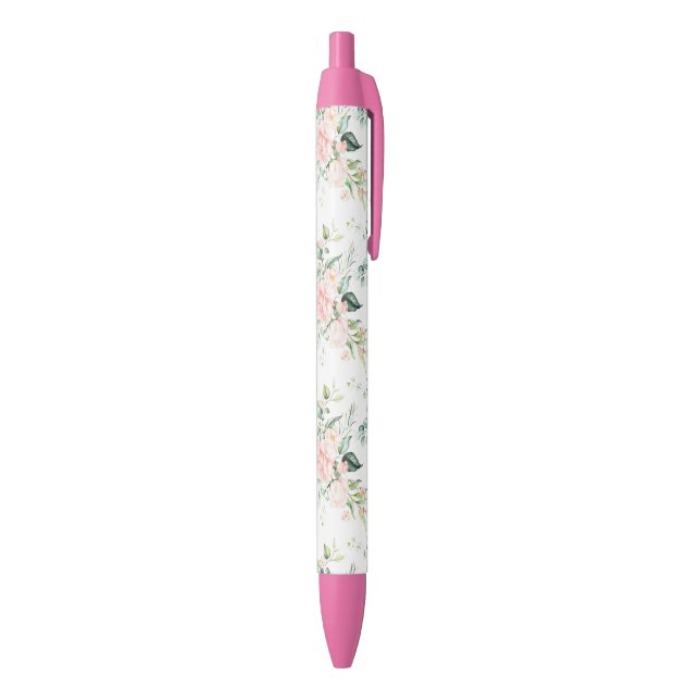 Weichpastellmuster in Rosa Rose Blume Kugelschreiber (Unterseite (Vertikal))