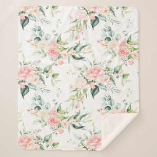 Weichpastellmuster in Rosa Rose Blume Sherpadecke
