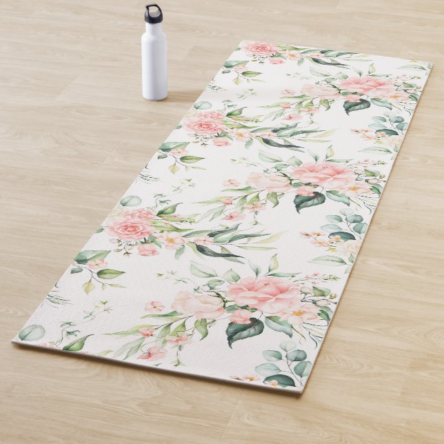 Weichpastellmuster in Rosa Rose Blume Yogamatte (Beispiel)