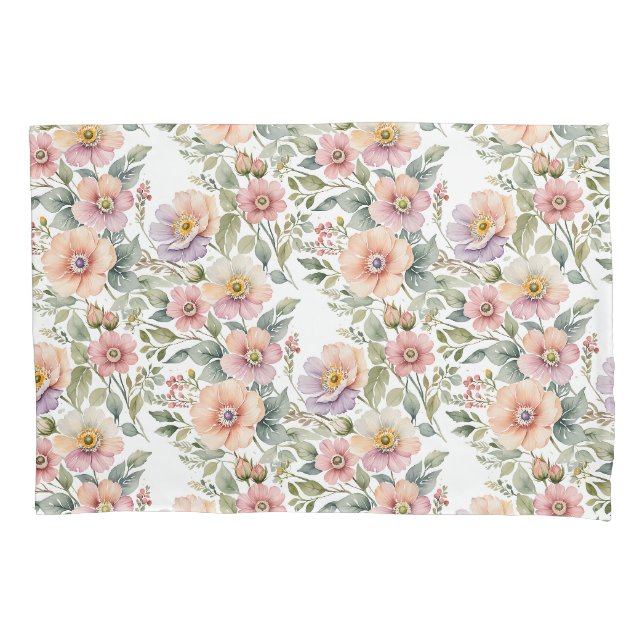 Weichpastellspritzen für Windblumen Kissenbezug (Vorderseite)