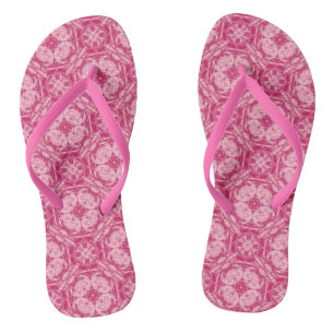 Weichrosa Abstraktes Blumenmuster Flip Flops