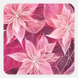 Weichrosa Poinsettia Quadratischer Aufkleber