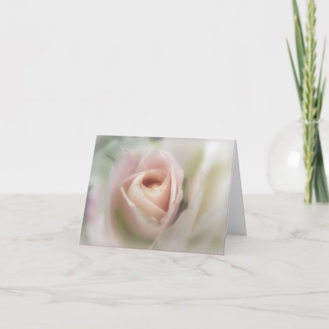 Weichrosa Rose Grußkarte Dankeskarte (Vorderseite)