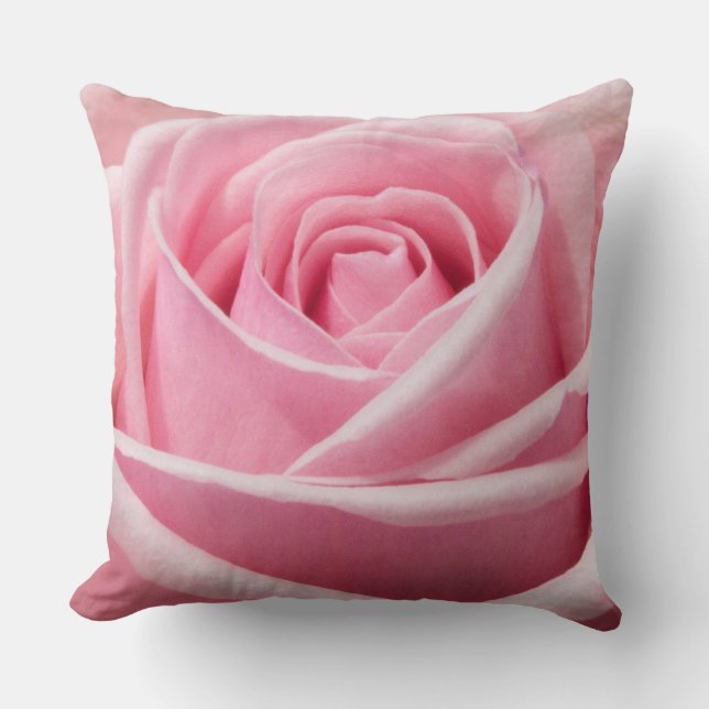 Weichrosa Rose Kissen (Vorderseite)