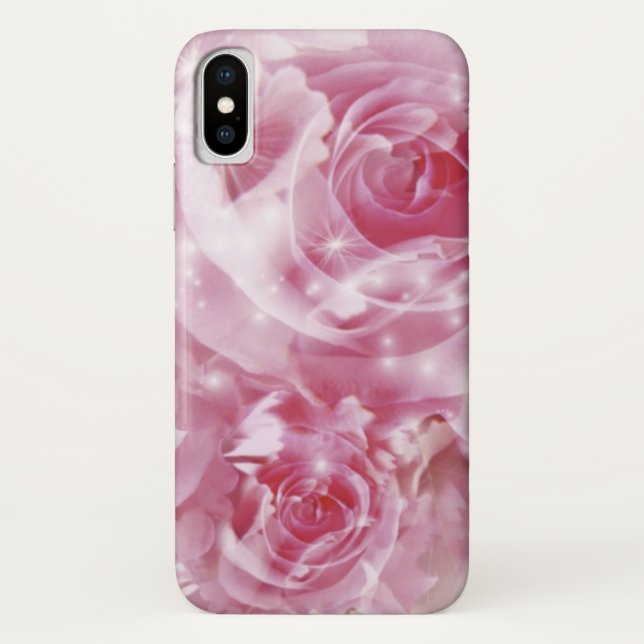 Weichrosa Rosen Case-Mate iPhone Hülle (Rückseite)