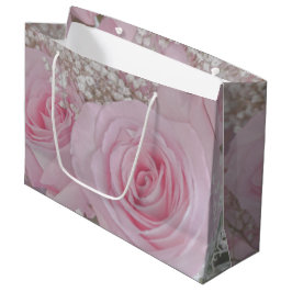Weichrosa Rosen und Gipskraut Große Geschenktüte