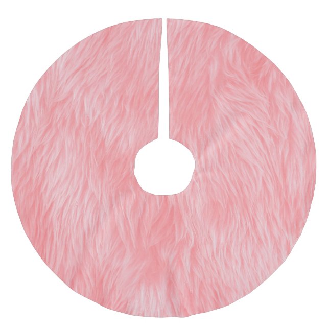 Weichrosa Wolle Fur Textur Polyester Weihnachtsbaumdecke (Vorderseite)