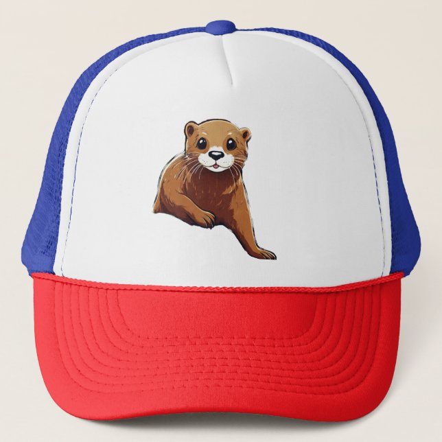 Weichteil-Otter-Regenbogenschleife Truckerkappe (Vorderseite)