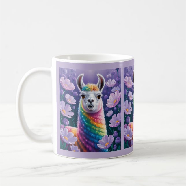 Weichteil-Regenbogen-Lama-Malerei Kaffeetasse (Links)