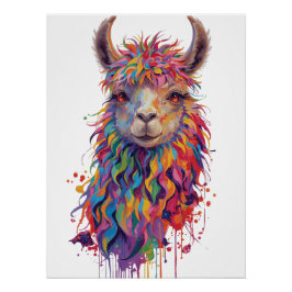 Weichteil-Regenbogen-Lama-Malerei Poster