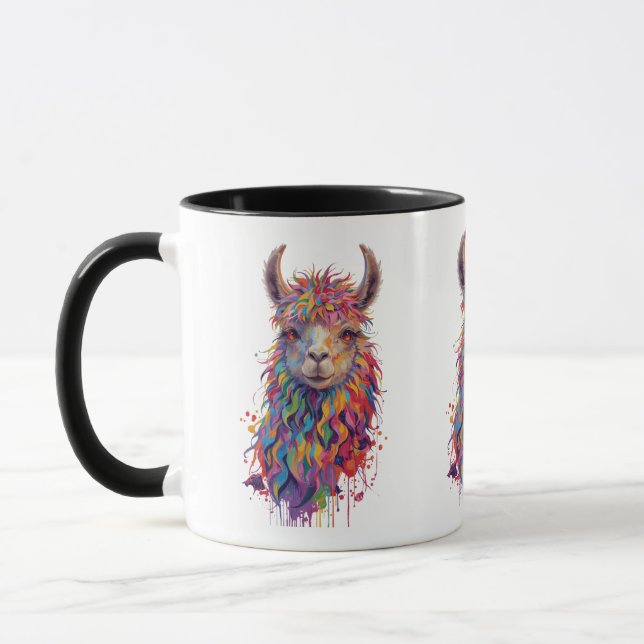 Weichteil-Regenbogen-Lama-Malerei Tasse (Links)