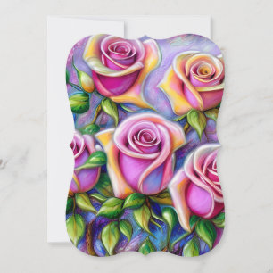 Weichteil Shabby Chic Weich Pastell Rose Triptych Mitteilungskarte