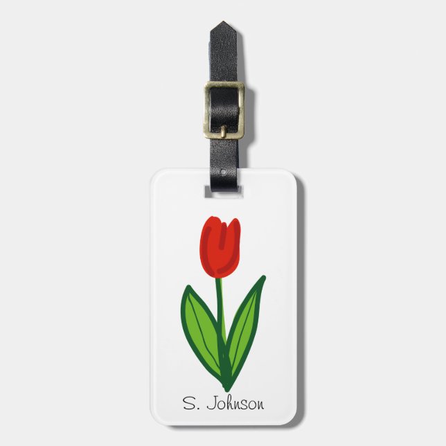 Weichteil-Tulpe-Blume-Gepäckanhänger Gepäckanhänger (Vorderseite vertikal)