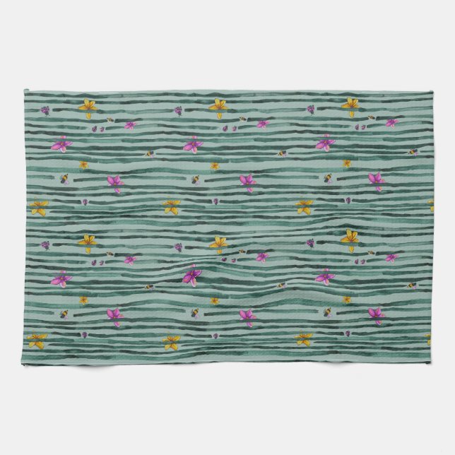 Weichteile mit Blume Geschirrtuch (Horizontal)
