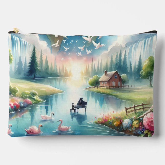 Weichteile Rainbow Earth Fantasy Scene Zubehörtasche (Vorderseite)