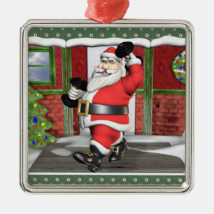 Weichteile Santa Premium Platz Silbernes Ornament