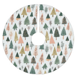 Weichteilige botanische Urlaubsmuster Polyester Weihnachtsbaumdecke