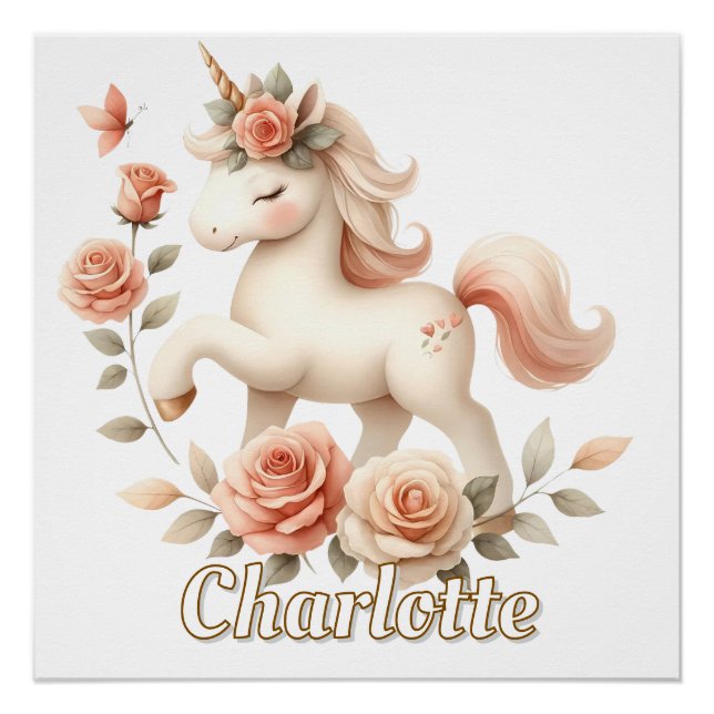 Weichteilige Pastelltöne mit Rose Poster (Vorderseite)