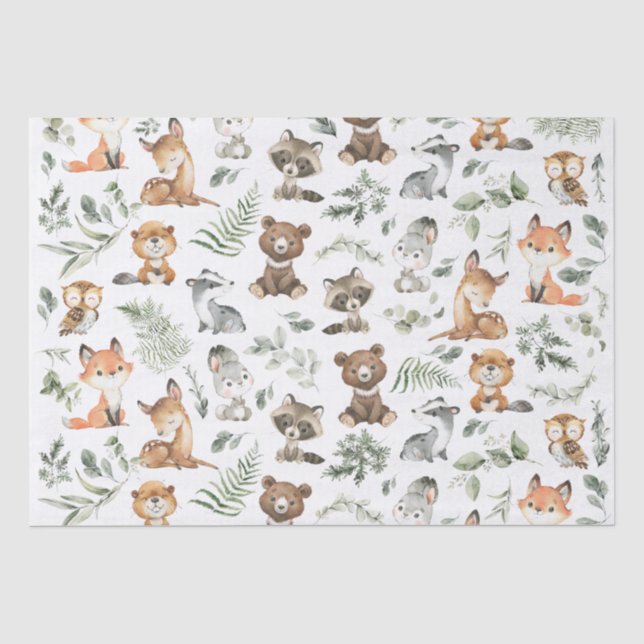 Weichteilige Waldtiere gefährden Grünflächen Seidenpapier (Vorderseite)