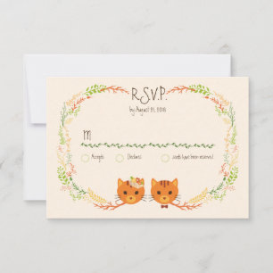 Weichteilkatzen (Creme) Hochzeitsfeier RSVP Karte