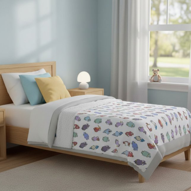 Weichteilvögel Cartoon Fleecedecke (Von Creator hochgeladen)