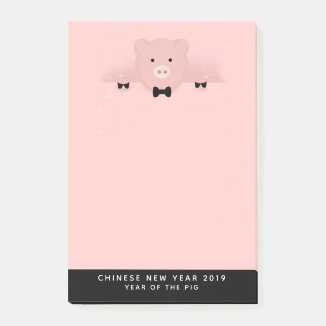 Weichtrosa Schweinefleisch Niedlicher Zuchtbetrieb Post-it Klebezettel (Vorderseite)