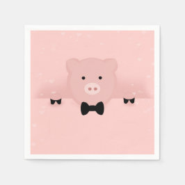 Weichtrosa Schweinefleisch Niedlicher Zuchtbetrieb Serviette